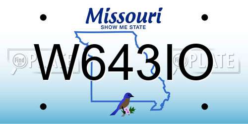 W643IO Missouri License Plate