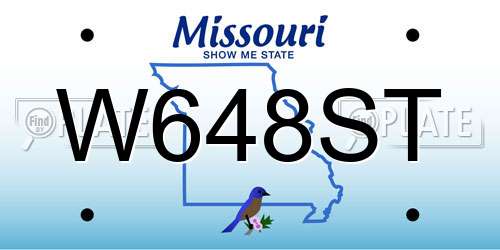 W648ST Missouri License Plate