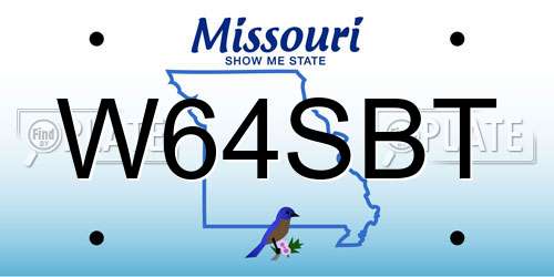 W64SBT Missouri License Plate