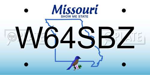 W64SBZ Missouri License Plate
