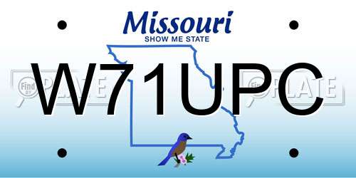 W71UPC Missouri License Plate