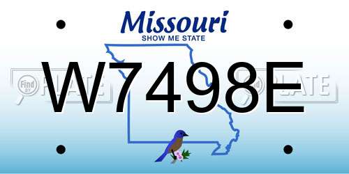 W7498E Missouri License Plate