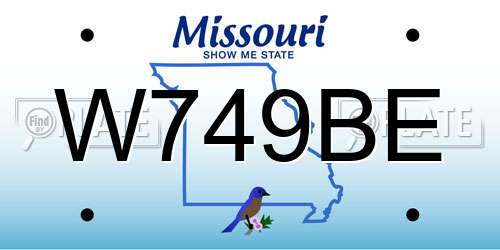 W749BE Missouri License Plate