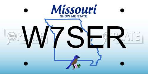 W7SER Missouri License Plate
