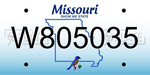 W805035 Missouri License Plate