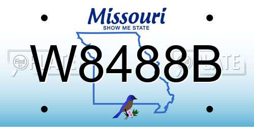 W8488B Missouri License Plate