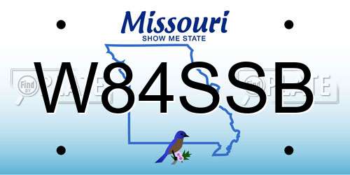 W84SSB Missouri License Plate