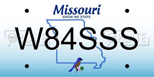 W84SSS Missouri License Plate