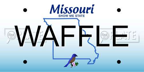 WAFFLE Missouri License Plate