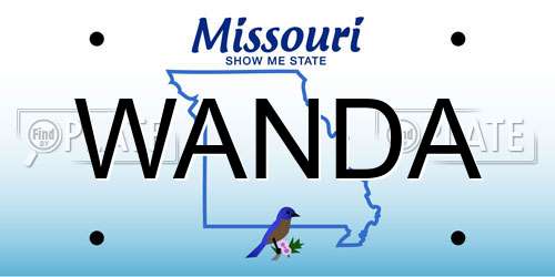 WANDA Missouri License Plate