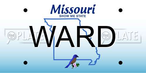 WARD Missouri License Plate