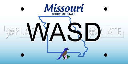 WASD Missouri License Plate