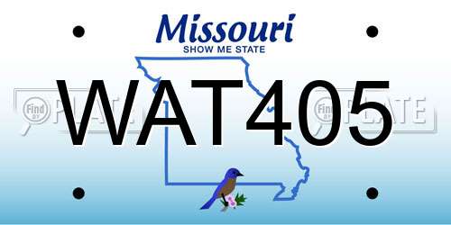 WAT405 Missouri License Plate