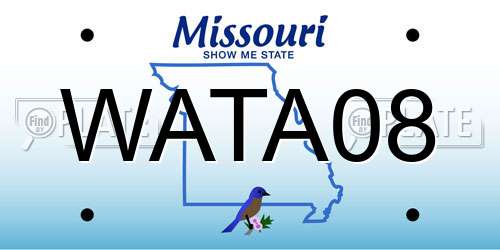 WATA08 Missouri License Plate
