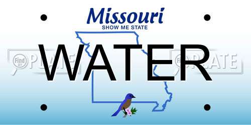 WATER Missouri License Plate
