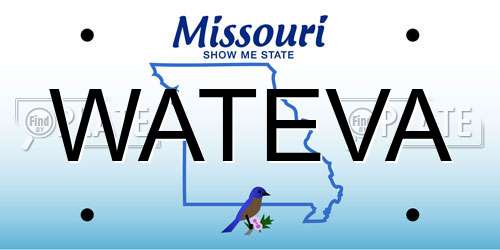 WATEVA Missouri License Plate