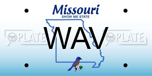 WAV Missouri License Plate