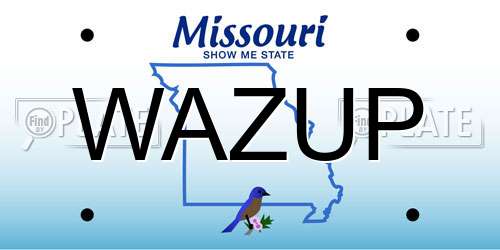 WAZUP Missouri License Plate