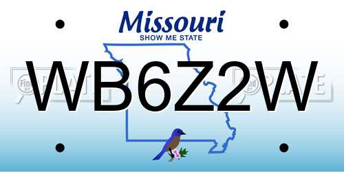 WB6Z2W Missouri License Plate