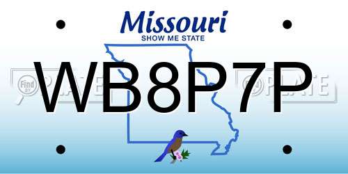 WB8P7P Missouri License Plate