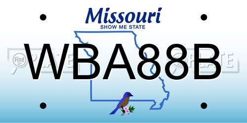 WBA88B Missouri License Plate