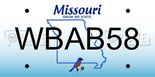 WBAB58 Missouri License Plate