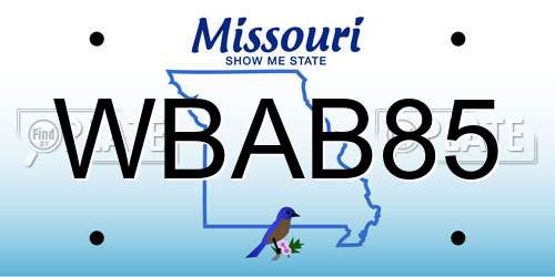 WBAB85 Missouri License Plate