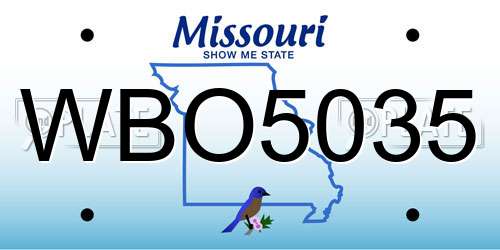 WBO5035 Missouri License Plate