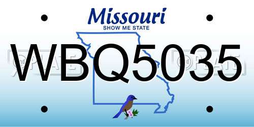 WBQ5035 Missouri License Plate