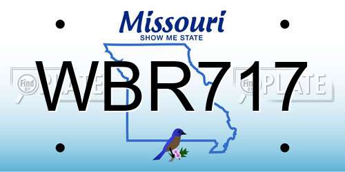 WBR717 Missouri License Plate