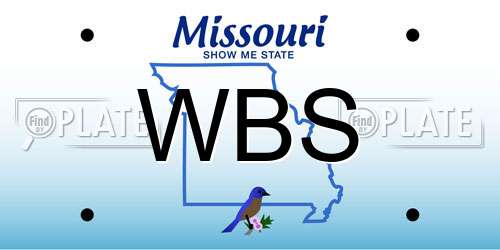 WBS Missouri License Plate