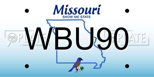 WBU90 Missouri License Plate