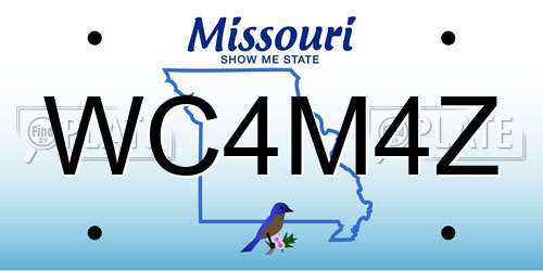 WC4M4Z Missouri License Plate