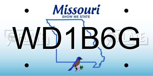 WD1B6G Missouri License Plate