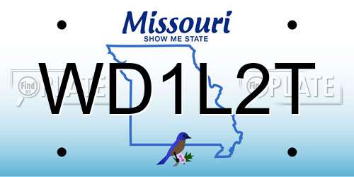 WD1L2T Missouri License Plate