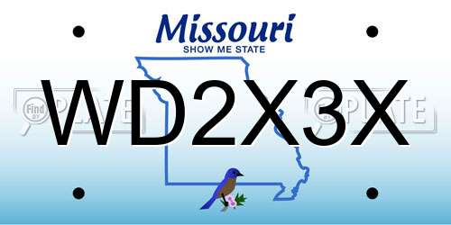 WD2X3X Missouri License Plate
