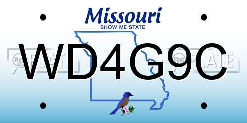 WD4G9C Missouri License Plate