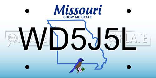 WD5J5L Missouri License Plate
