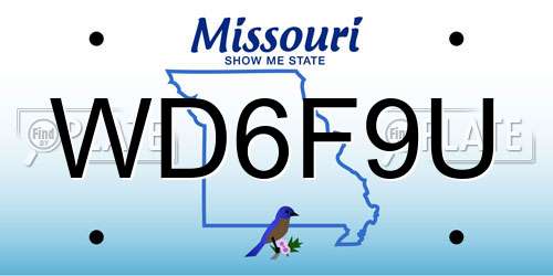 WD6F9U Missouri License Plate