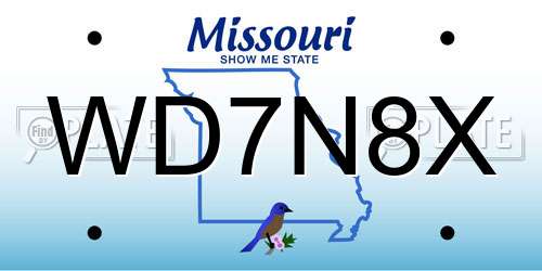 WD7N8X Missouri License Plate