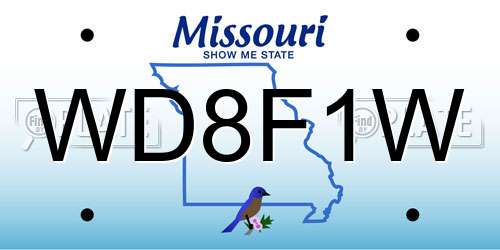 WD8F1W Missouri License Plate