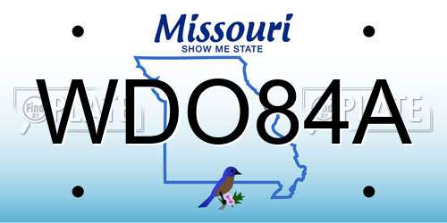 WDO84A Missouri License Plate