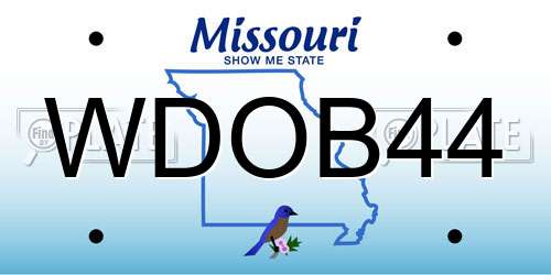 WDOB44 Missouri License Plate