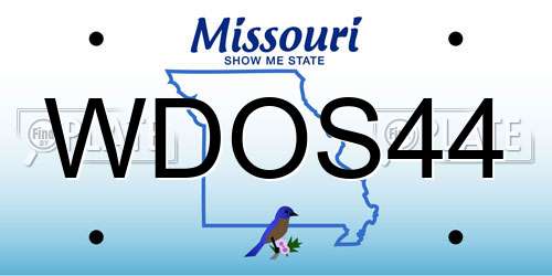 WDOS44 Missouri License Plate