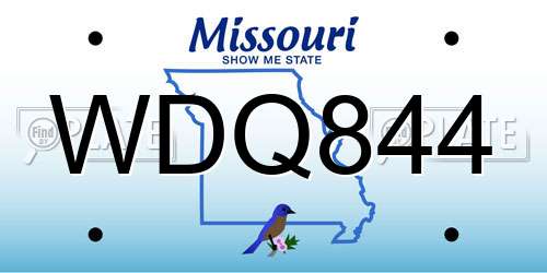 WDQ844 Missouri License Plate