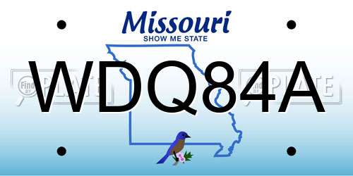 WDQ84A Missouri License Plate