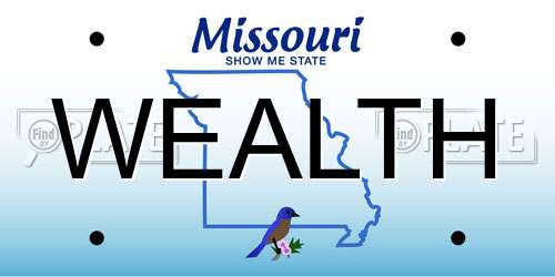 WEALTH Missouri License Plate