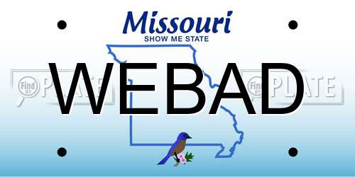 WEBAD Missouri License Plate