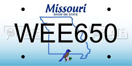 WEE650 Missouri License Plate