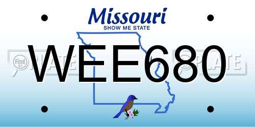 WEE680 Missouri License Plate